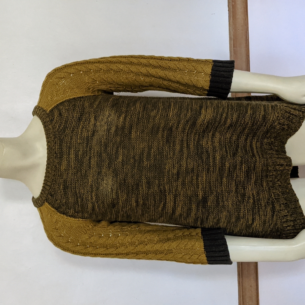 Margaret O'Leary Marled Goldenrod and Gray Sweater size Medium 💯 Organic Cotton - Picture 3 of 8